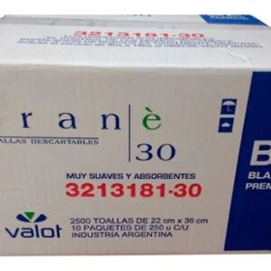 TOALLA FRANE 30 BLANCA PREMIUM 22 X 36 CM X 2500 U