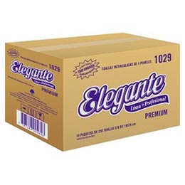 TOALLA INTERCALADA ELEGANTE 4 PLIEGOS 19 X 24 CM X 2500 U (1029)